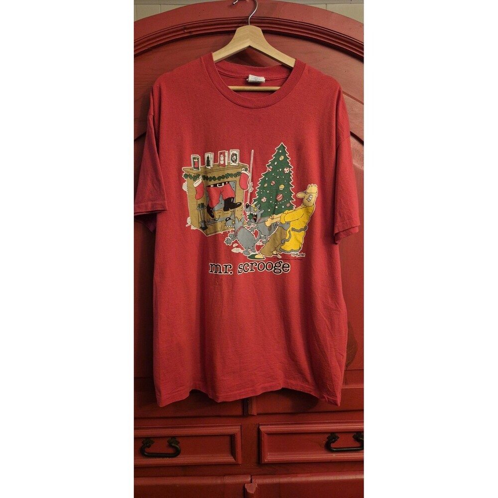 Vtg Jim Benton The Misters T Shirt Mens L  Scrooge Christmas Single Stitch USA